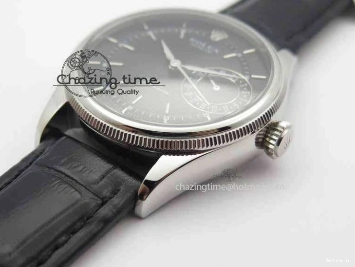 1223 Cellini Date VF Best Edition SS Black Dial Stick Markers On Black Leather Strap A Lightweight 3725